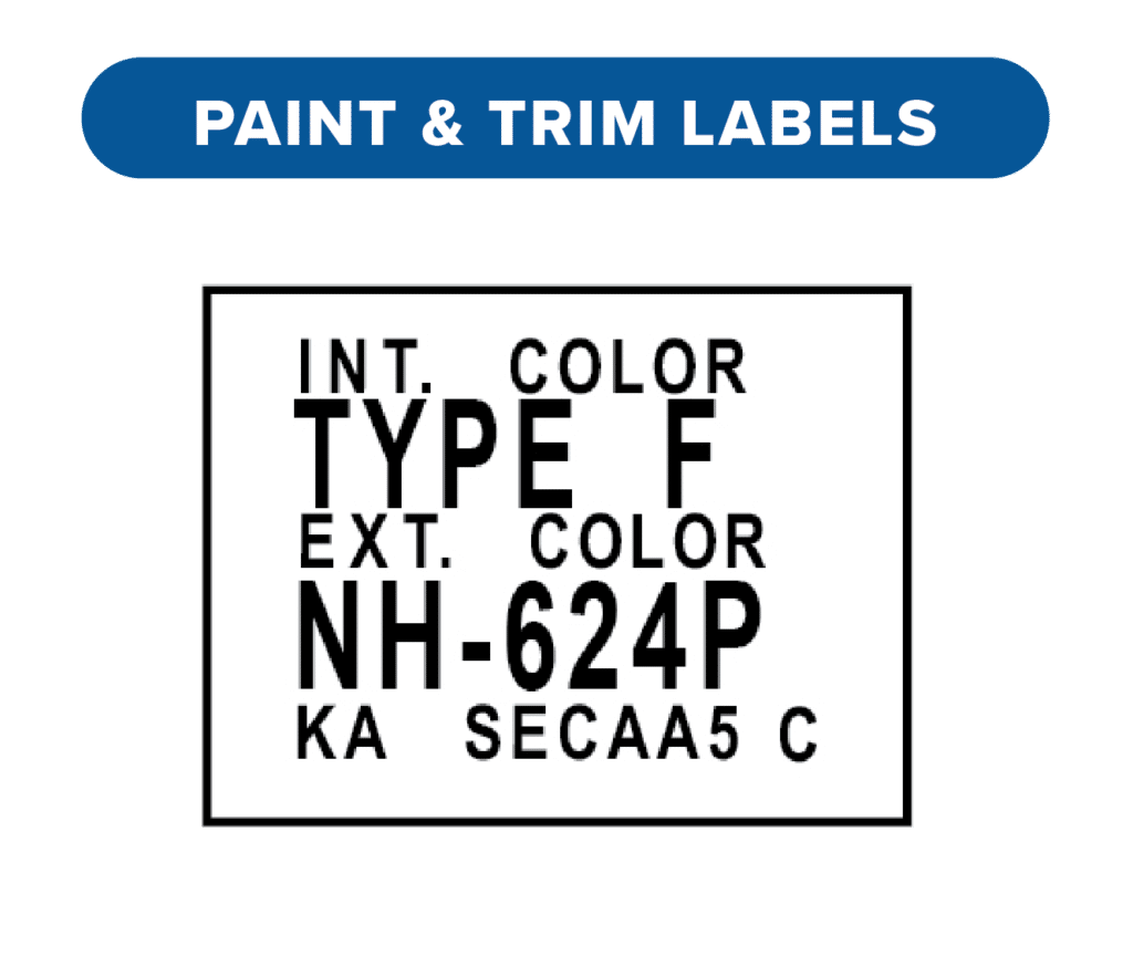 Auto Data Labels, car labels, vin labels replacement, vehicle certification label, door vin sticker replacement